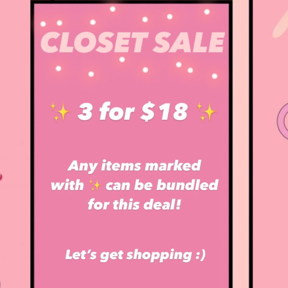 BUNDLE SALE !! ✨ 3 for $18 ✨